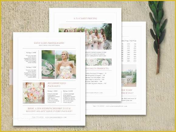 Wedding Photography Price List Template Free Of Wedding Pricing Guide Set Brochure Templates On Creative