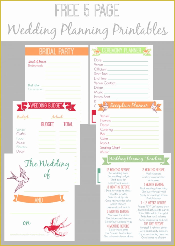 Wedding Planner Template Free Of 30 Page Wedding Planning Printable Set Bread Booze Bacon