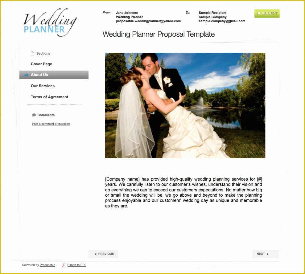 Wedding Planner Template Free Of Business Proposal Templates the Proposable Blogthe