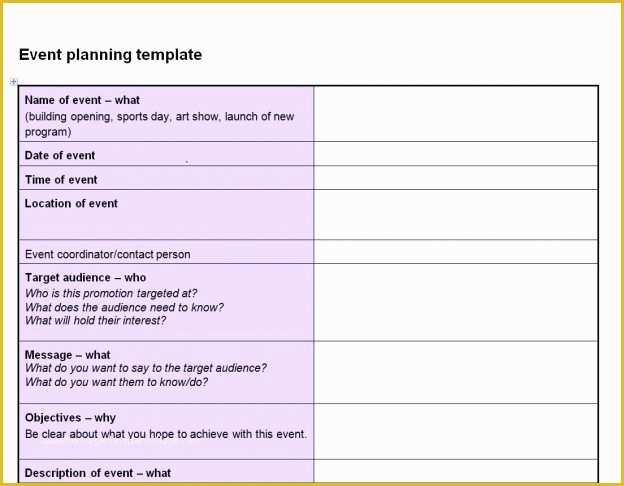 Wedding Planner Template Free Of event Planning Checklist Template