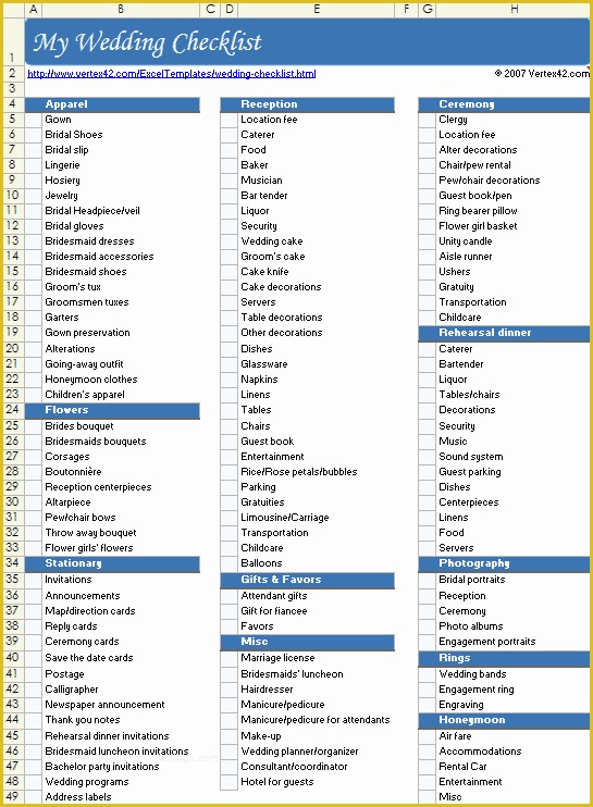 Wedding Planner Template Free Of Free Printable Wedding Checklist for Wedding Planning