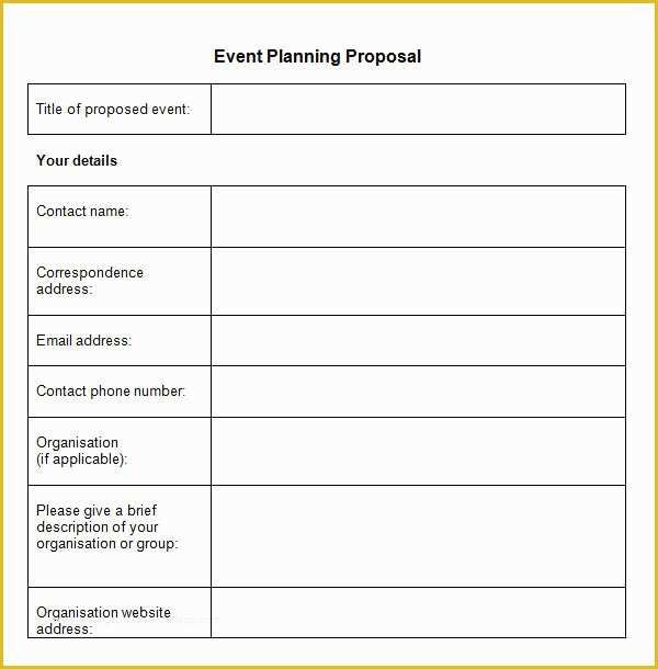 Wedding Planner Template Free Of Sample event Proposal Template 15 Free Documents In Pdf