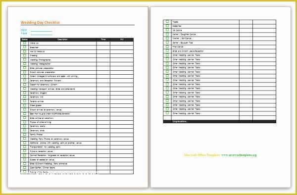 Wedding Planner Template Free Of Wedding Planning Checklist