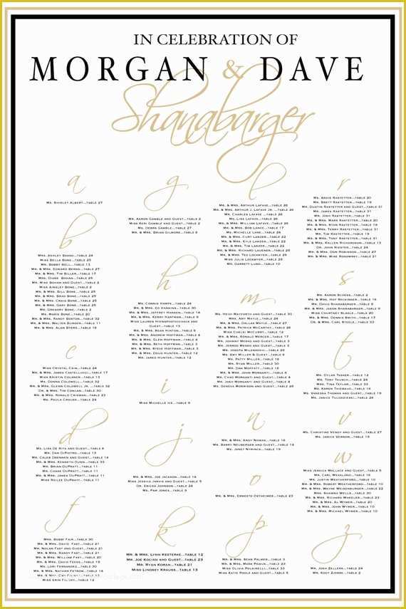 Wedding Seating Chart Poster Template Free Of Seating Chart Table Seating Template Seating assignment