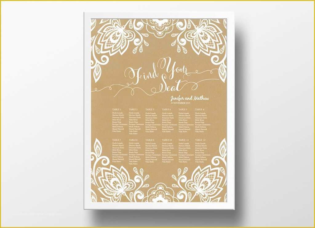 Wedding Seating Chart Poster Template Free Of Wedding Seating Chart Poster Diy