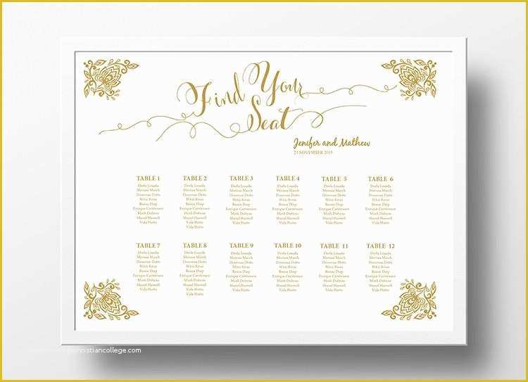Wedding Seating Chart Poster Template Free Of Wedding Seating Chart Poster Diy