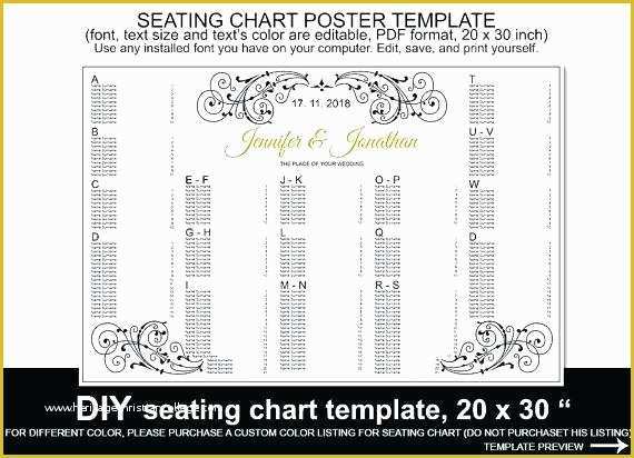 Wedding Seating Chart Poster Template Free Of Wedding Seating Chart Poster Template Printable Editable