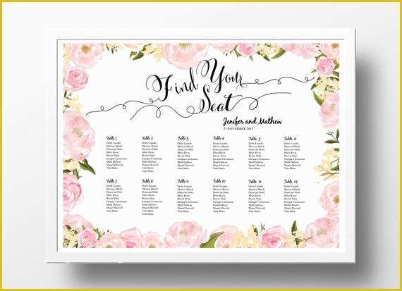 Wedding Seating Chart Poster Template Free Of Wedding Seating Chart Poster Template Wedding Table Plan