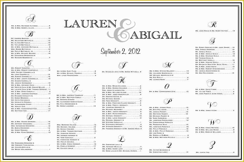 Wedding Seating Chart Poster Template Free Of Wedding Seating Chart Table assignments by Charmingpapershop