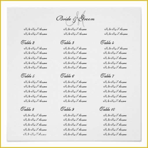 Wedding Seating Chart Poster Template Free Of Wedding Seating Chart Template Create Your Own Poster