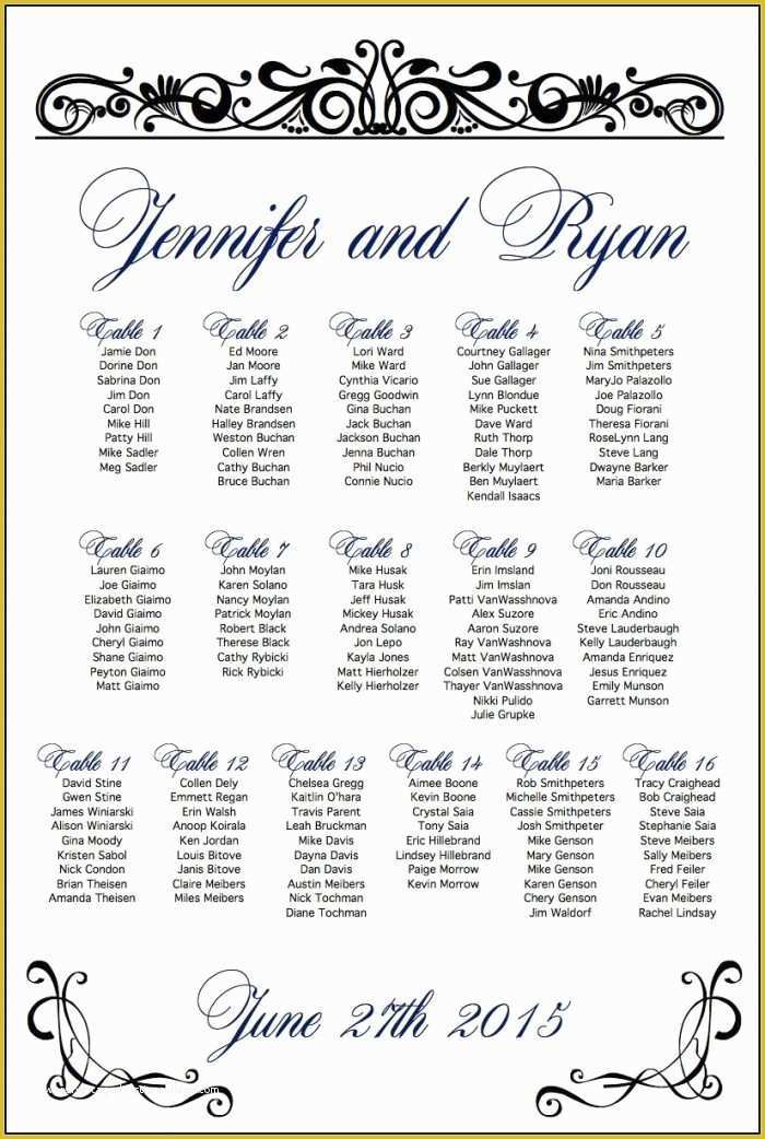 Wedding Seating Chart Poster Template Free Of Wedding Seating Chart Template Line Free Template