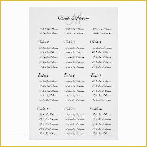 Wedding Seating Chart Poster Template Free Of Wedding Seating Chart Template &quot;make Your Own&quot; Poster
