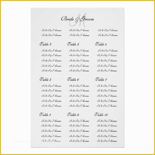 Wedding Seating Chart Poster Template Free Of Wedding Seating Chart Template "make Your Own" Poster