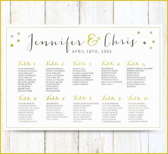 Wedding Seating Chart Poster Template Free Of White Wedding Seating Chart Poster Digital Gold Wedding