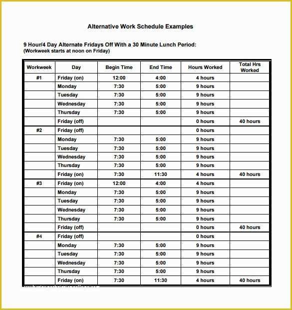 Weekly Work Schedule Template Free Download Of 17 Daily Work Schedule Templates &amp; Samples Doc Pdf