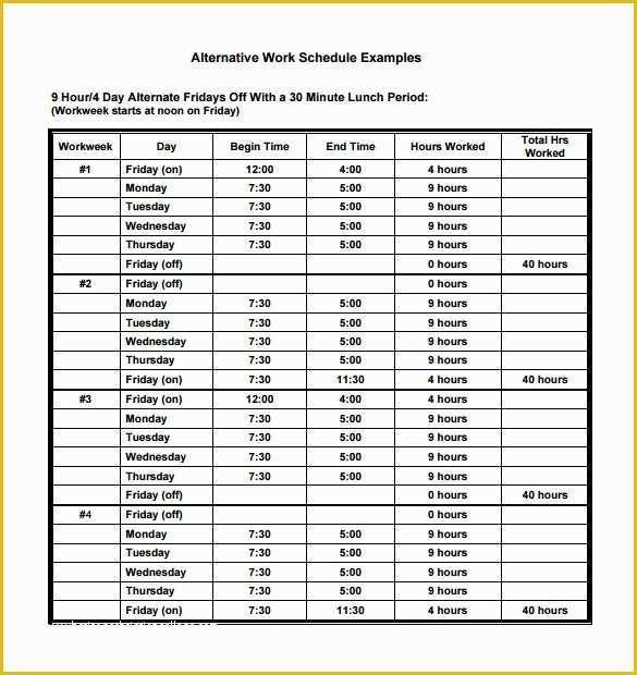 Weekly Work Schedule Template Free Download Of 17 Daily Work Schedule Templates & Samples Doc Pdf