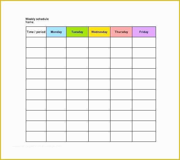 Weekly Work Schedule Template Free Download Of Download Blank Weekly Schedule Template Printable Doc