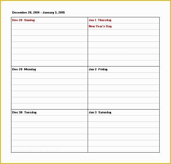 Weekly Work Schedule Template Free Download Of Excel Calendar Schedule Template – 15 Free Word Excel