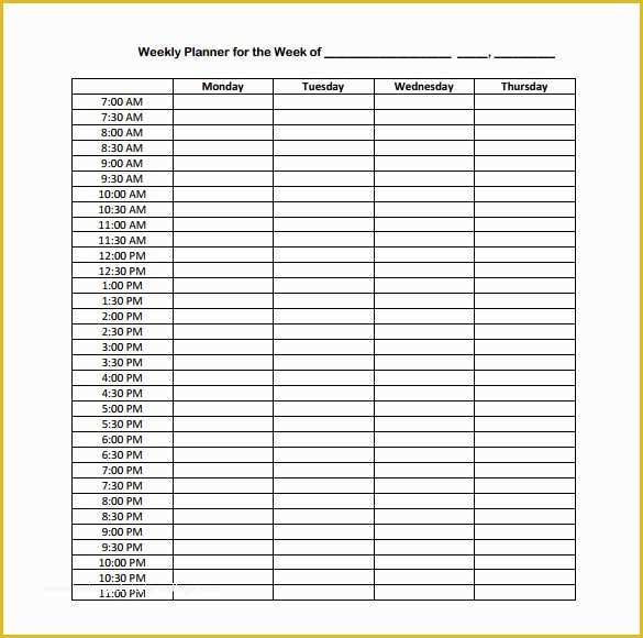 Weekly Work Schedule Template Free Download Of Hourly Schedule Template Excel