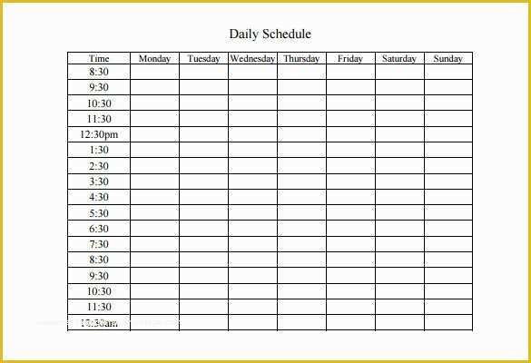 Weekly Work Schedule Template Free Download Of Weekly Work Schedule Template 8 Free Word Excel Pdf