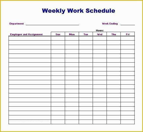 Weekly Work Schedule Template Free Download Of Weekly Work Schedule Template 8 Free Word Excel Pdf