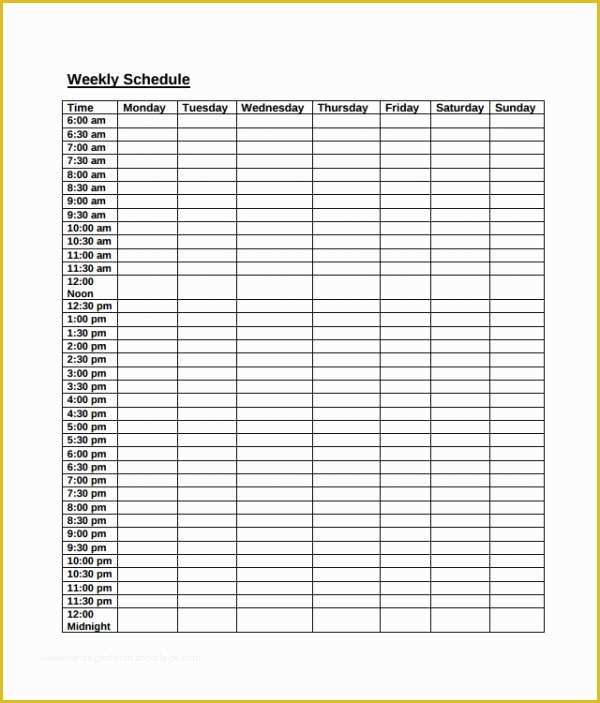 Weekly Work Schedule Template Free Download Of Weekly Work Schedule Template Free Driverlayer