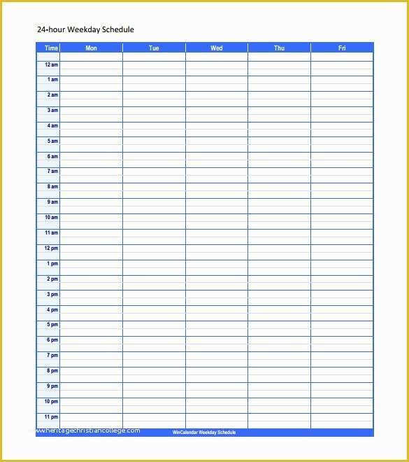 Weekly Work Schedule Template Free Download Of Work Schedule Templates ...