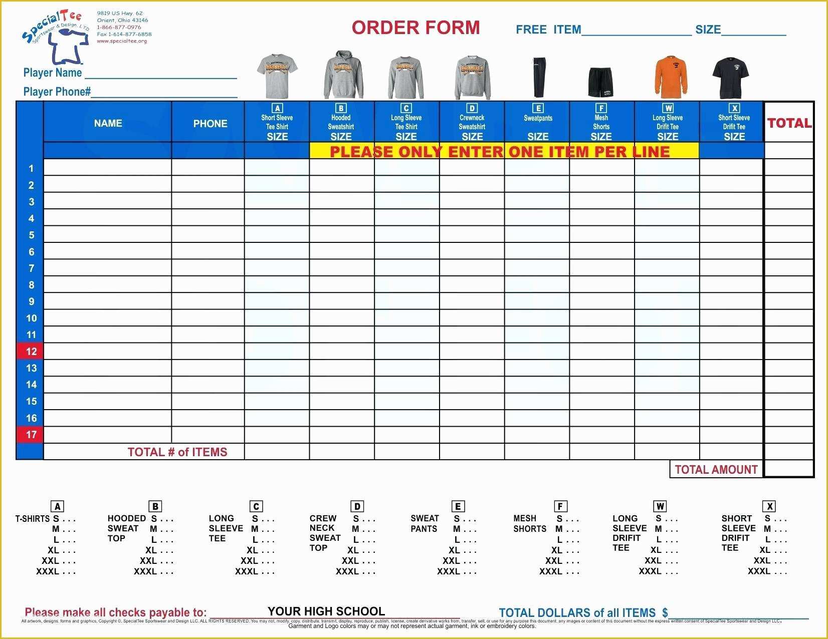 Whmcs order form Templates Free Of Screen Printing order form Template