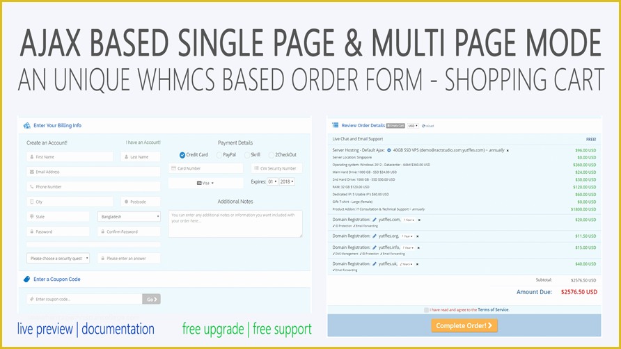 Whmcs order form Templates Free Of Supercart Single Page & Multi Page Ajax Based Whmcs