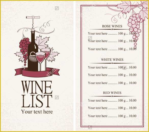 Wine Menu Template Free Of 26 Wine Menu Templates – Free Sample Example format