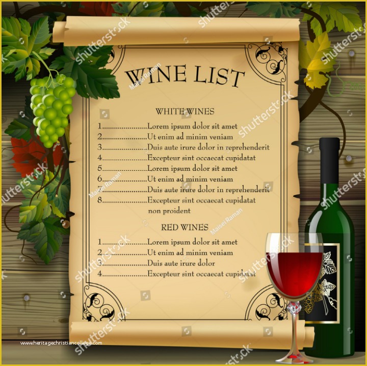 Wine Menu Template Free Of 30 Blank Menu Templates Ai Psd Docs Pages