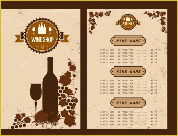 Wine Menu Template Free Of Grape Free Vector 442 Free Vector for