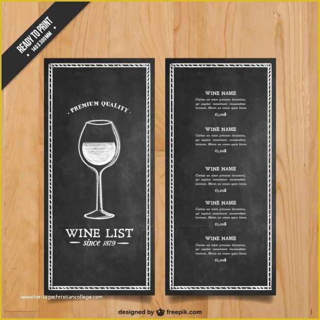 Wine Menu Template Free Of Wine List Template Vector