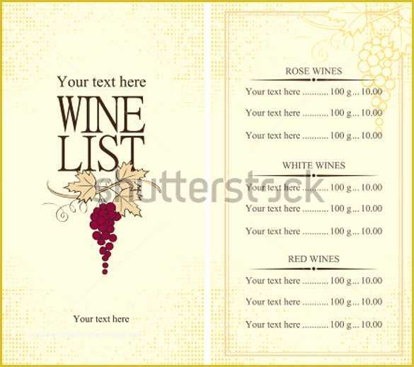 Wine Menu Template Free Of Wine Menu Template 12 Download Documents In Vector Eps