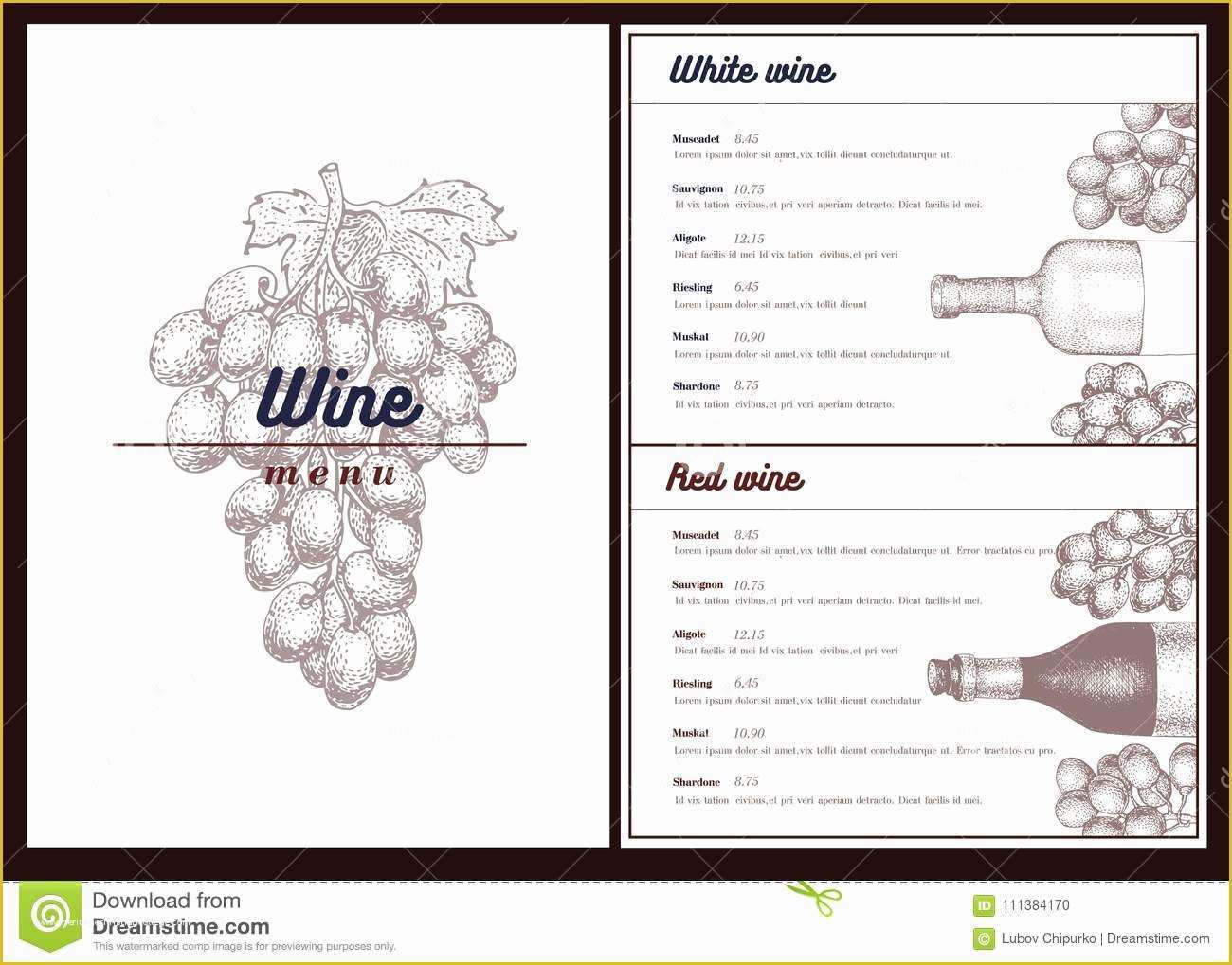 Wine Menu Template Free Of Wine Menu Template Stock Illustrations – 6 577 Wine Menu