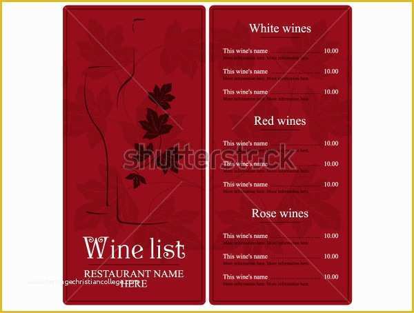 Wine Menu Template Free Of Wine Menu Templates – 31 Free Psd Eps Documents Download