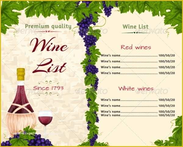 Wine Menu Template Free Of Wine Menu Templates – 31 Free Psd Eps Documents Download