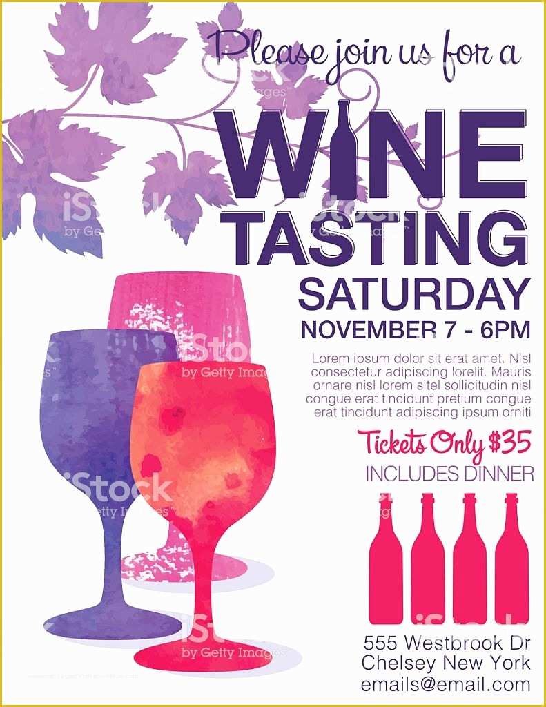 Wine Tasting event Flyer Template Free Of Wine Tasting event Poster Stock Vector Art & More