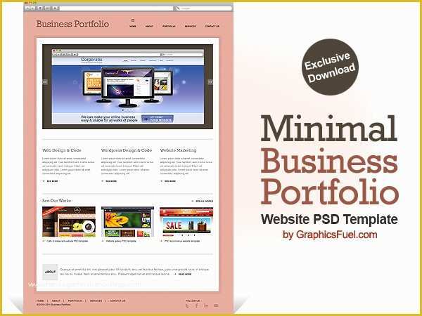 Word Website Templates Free Of Minimal Business Portfolio Website Psd Template Graphicsfuel