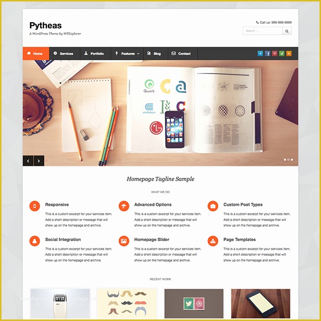 Word Website Templates Free Of Pytheas Free Responsive Corporate Portfolio Wordpress theme