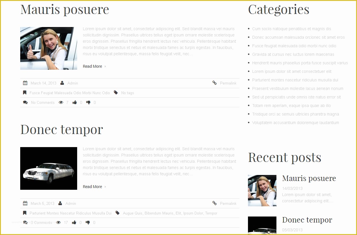 Wordpress Page Templates Free Of Wordpress Limousine theme