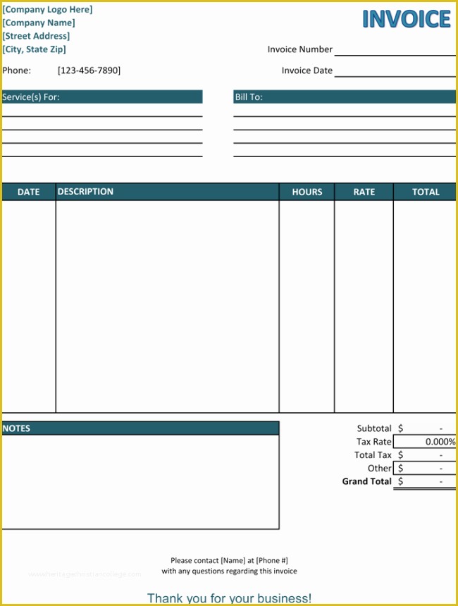 Work Invoice Template Free Of 5 Service Invoice Templates for Word and Excel