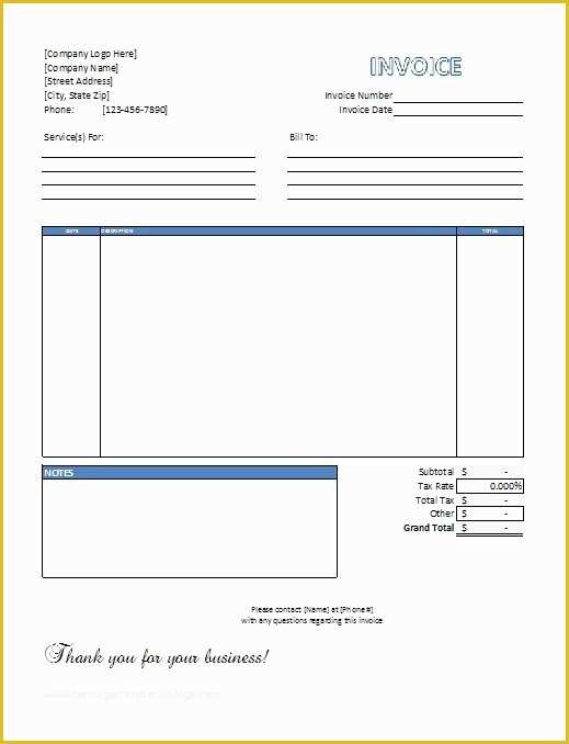 Work Invoice Template Free Of Free Excel Invoice Templates Free to Download