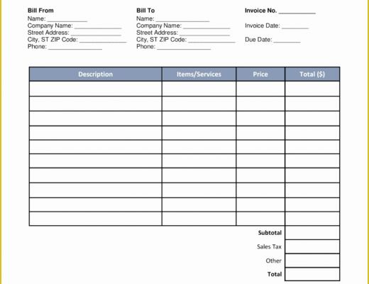 Work Invoice Template Free Of Free Service Labor Invoice Template Word Pdf