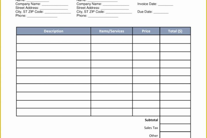 Work Invoice Template Free Of Free Service Labor Invoice Template Word Pdf
