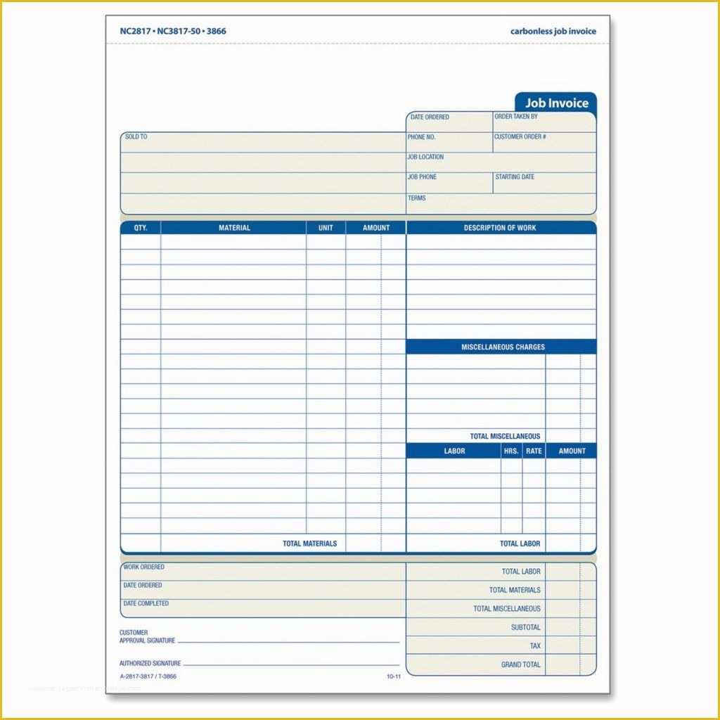 Work Invoice Template Free Of Job Invoice Template