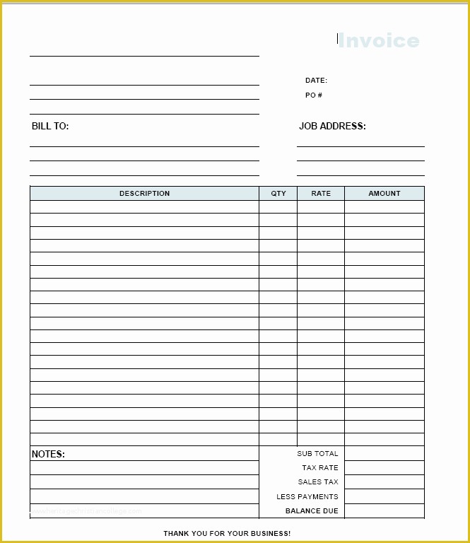 Work Invoice Template Free Of Job Invoice Template Pdf