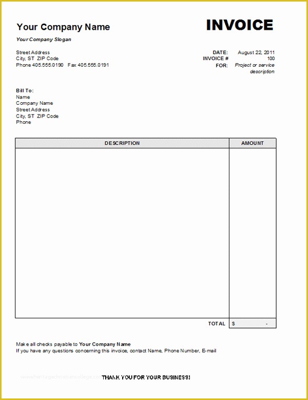 Work Invoice Template Free Of Professional Services Invoice Template Free