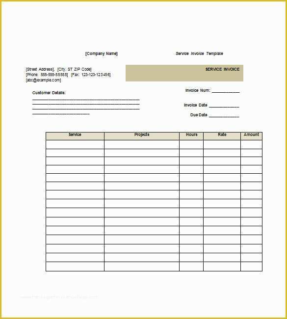 Work Invoice Template Free Of Service Invoice Templates – 11 Free Word Excel Pdf