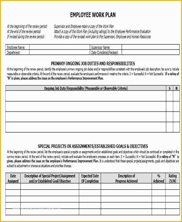 Work Plan Template Free Of 11 Work Plan Samples &amp; Templates